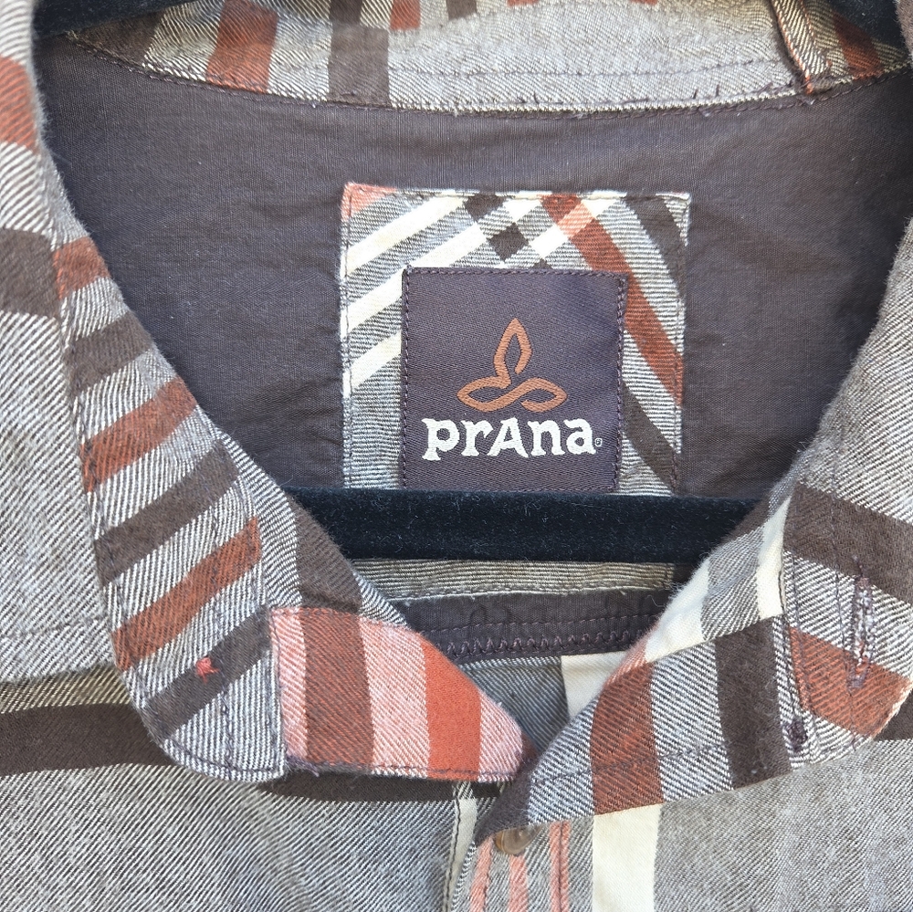 Prana Brown and Cream Casual Button Down Shirt - Picture 6 of 8
